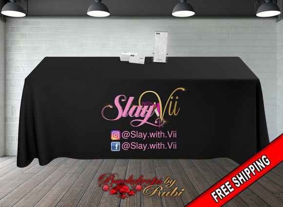 Custom Table Cloth, Table Cover, Full Color Trade Show Table Throw, Personalized Tablecloth , Logo Table Throw, Logo Table Cover, Tablecloth