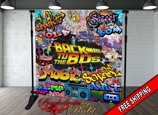 Graffiti Backdrop, Graffiti Banner, Back to the 90's Backdrop, Graffiti Theme Backdrop, Hip Hop Banner, Back to the 80's Backdrop, 80's 90's