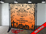 Halloween Business  Backdrop, Halloween Logo  Backdrop, Halloween Banner, Halloween  Custom Logo Backdrop, Halloween Party Backdrop