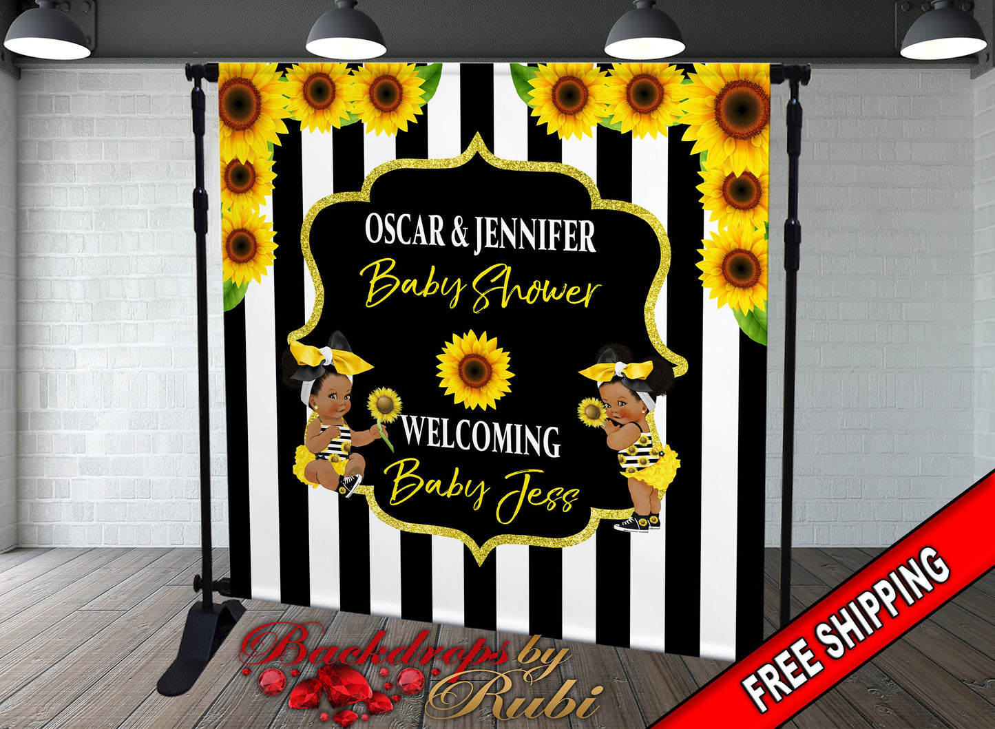 Sunflowers Bee Backdrop, Sunflowers Baby Shower Backdrop, What Will it Bee Backdrop, Sunflowers Baby Shower, Little Princess Backdrop,