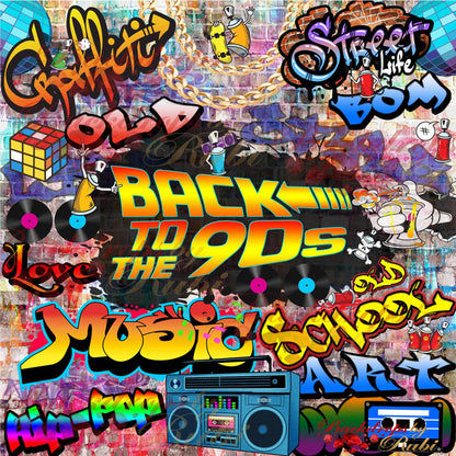 Graffiti Backdrop, Graffiti Banner, Back to the 90's Backdrop, Graffiti Theme Backdrop, Hip Hop Banner, Back to the 80's Backdrop, 80's 90's