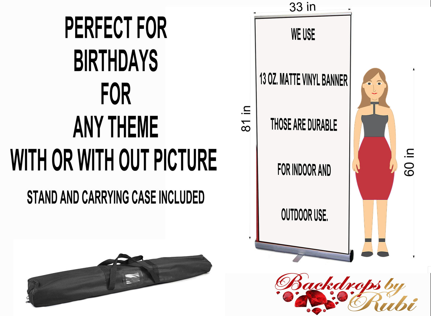 Retractable Birthday Banner, Custom Birthday Banner, Picture Banner, Pop Up Birthday Banner, Retractable Picture Banner, Roll Up Banner,