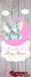 Elephant Retractable Banner, Elephant banner, Elephant Safari Baby Shower Retractable, It's a Girl Elephant, Safari Banner Baby shower