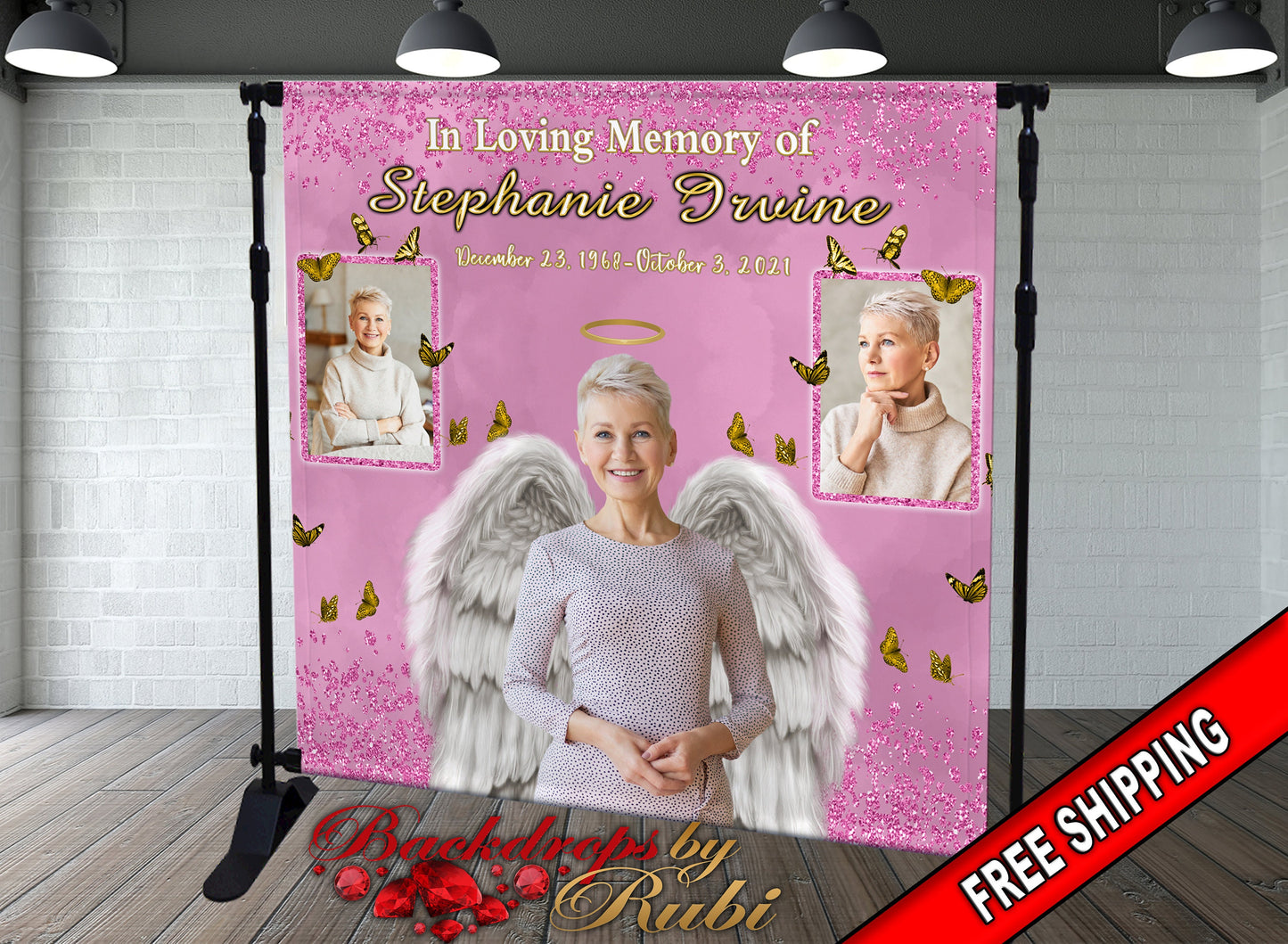 Memorial Backdrop, Funeral Backdrop, In Loving Memory backdrop, Memorial Banner, Happy Heavenly Birthday, Memorial Photo Backdrop, Memorial