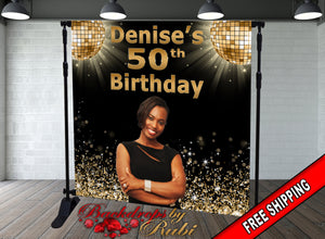 50th Birthday Backdrop, Women's Backdrop, Birthday Party Background, Birthday Step and Repeat Backdrop, 50th Step and Repeat Backdrop