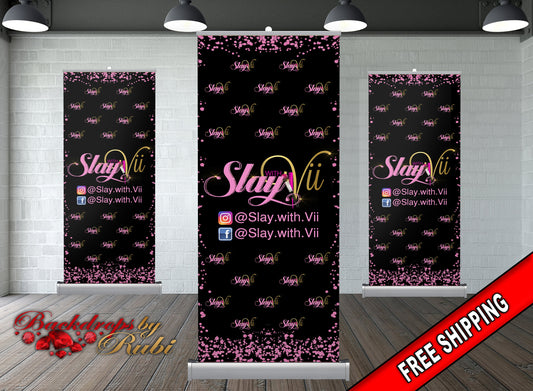 Retractable Logo Banner, Logo Step and Repeat Business Event Banner, Trade Show Banner, Pop Up Shop, Retractable Banner, Roll Up Banner,