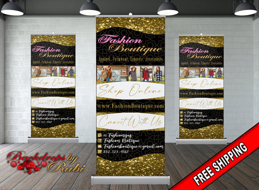 Retractable Logo Banner, Logo Step and Repeat Business Event Banner, Trade Show Banner, Pop Up Shop, Retractable Banner, Roll Up Banner,