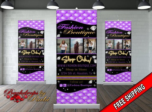 Retractable Logo Banner, Logo Step and Repeat Business Event Banner, Trade Show Banner, Pop Up Shop, Retractable Banner, Roll Up Banner,