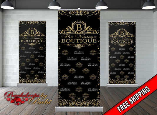 Retractable Logo Banner, Logo Step and Repeat Business Event Banner, Trade Show Banner, Pop Up Shop, Retractable Banner, Roll Up Banner,