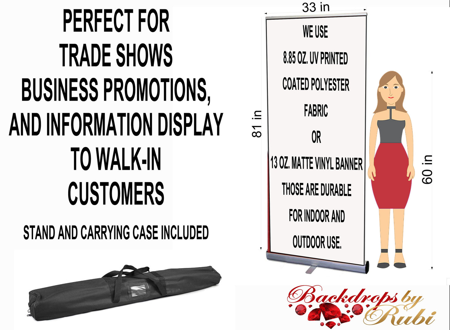 Retractable Logo Banner, Logo Step and Repeat Business Event Banner, Trade Show Banner, Pop Up Shop, Retractable Banner, Roll Up Banner,