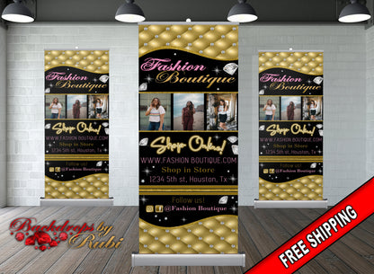 Retractable Logo Banner, Logo Step and Repeat Business Event Banner, Trade Show Banner, Pop Up Shop, Retractable Banner, Roll Up Banner,