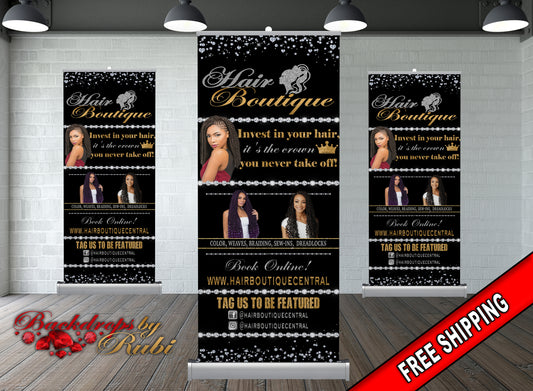 Retractable Logo Banner, Logo Step and Repeat Business Event Banner, Trade Show Banner, Pop Up Shop, Retractable Banner, Roll Up Banner