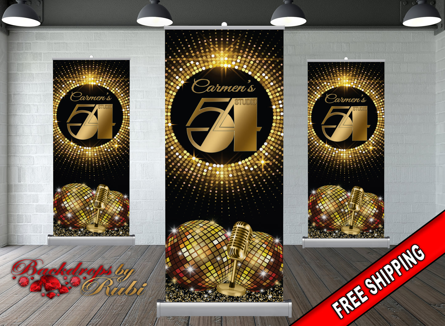 Birthday Retractable Banner, Birthday Roll Up Banner, 54th Banner, Hollywood Retractable Banner, Disco Retractable Banner, Studio 54 banner